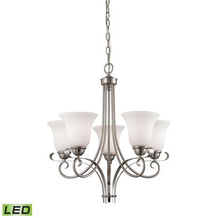 THOMAS Brighton 22'' Wide 5Light Chandelier, Brushed Nickel 1005CH/20-LED